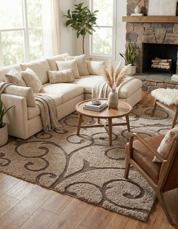 8' x 10' Botanical Shag Rug