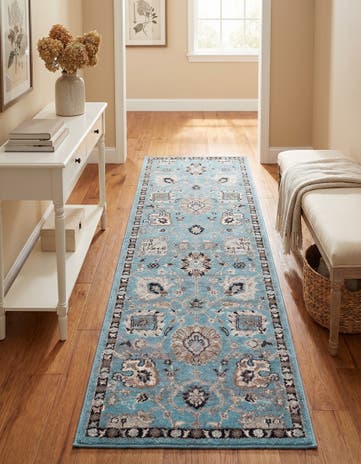 Light Blue Heritage Runner Rug