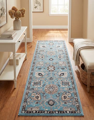 Light Blue Heritage Runner Rug