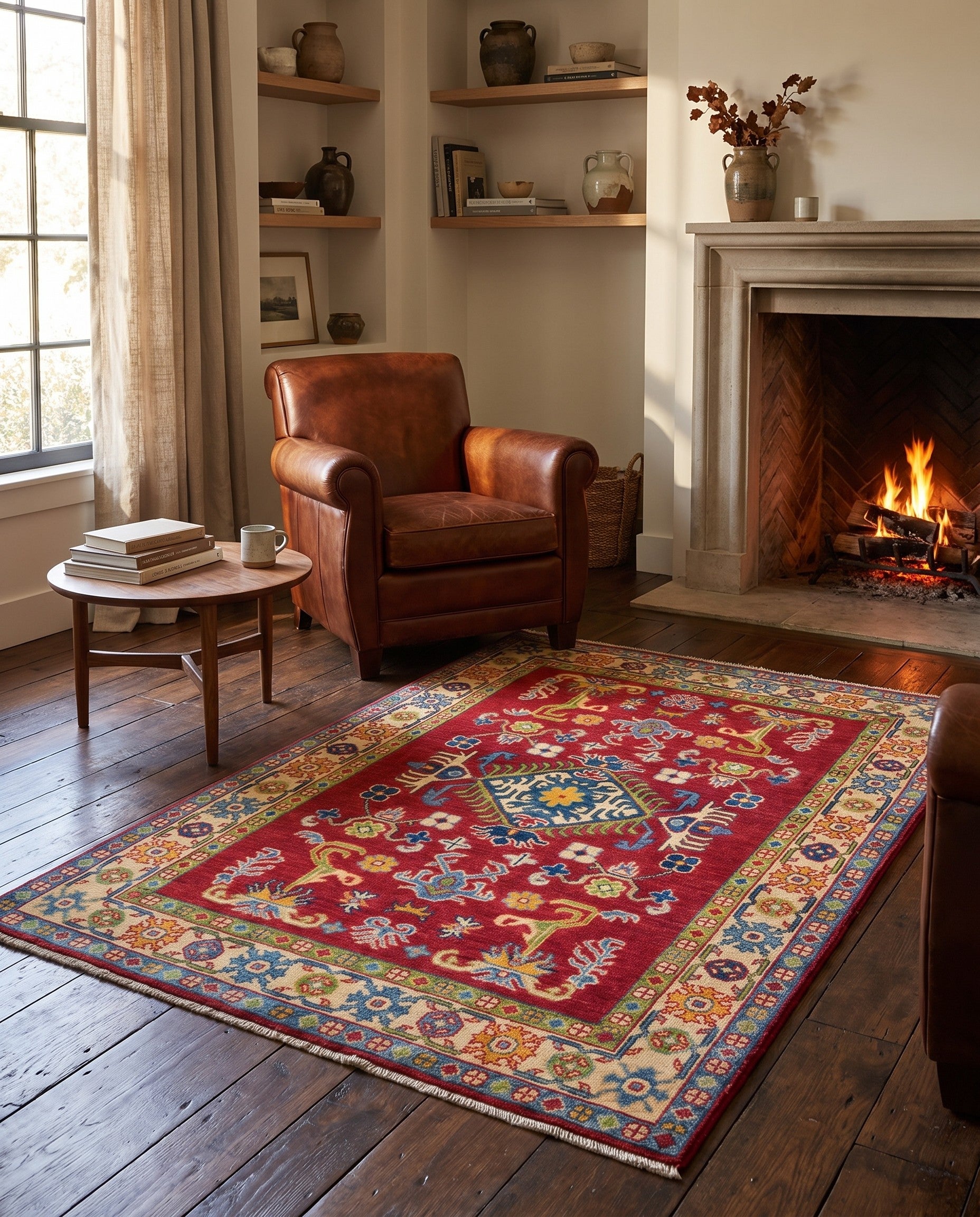 3' 4 x 5' 1 Hand Knotted Kazak Rug