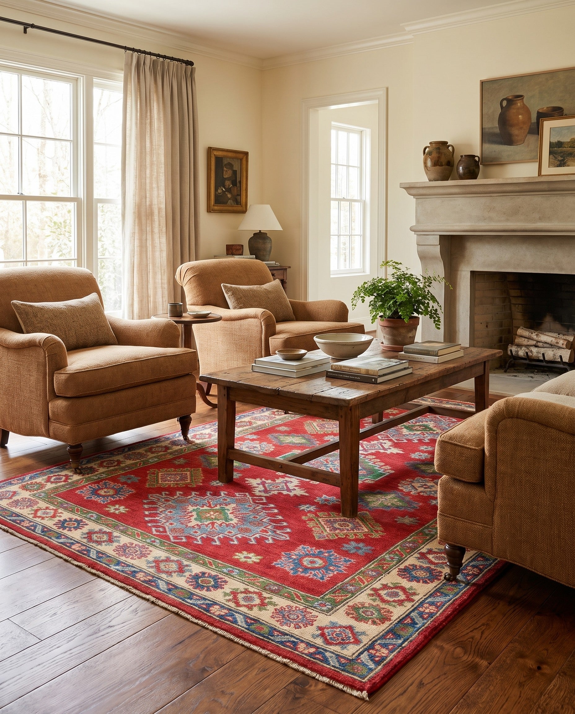 4' x 5' 11 Hand Knotted Kazak Rug