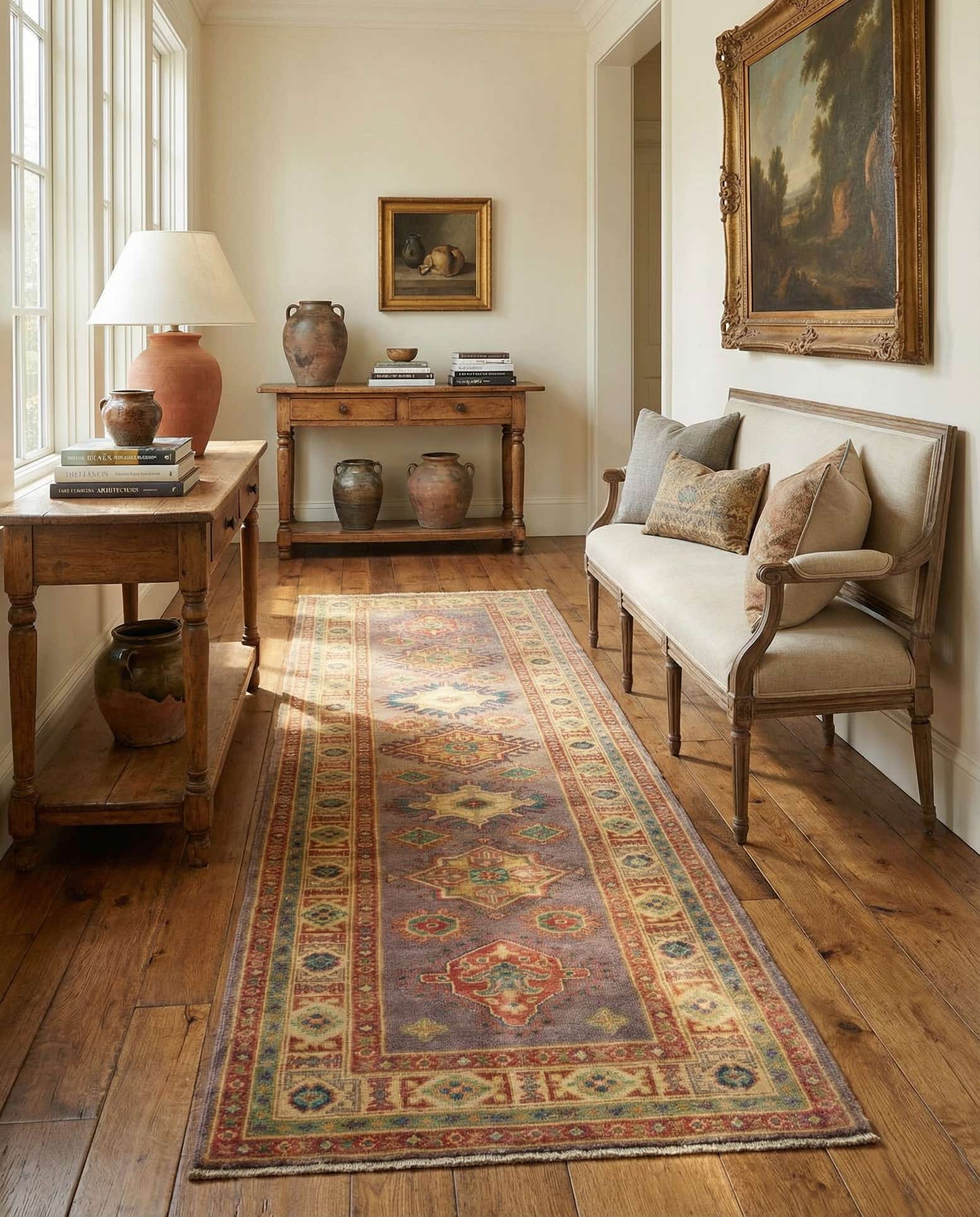 2' 10 x 10' Hand Knotted Oushak Wool Runner Rug
