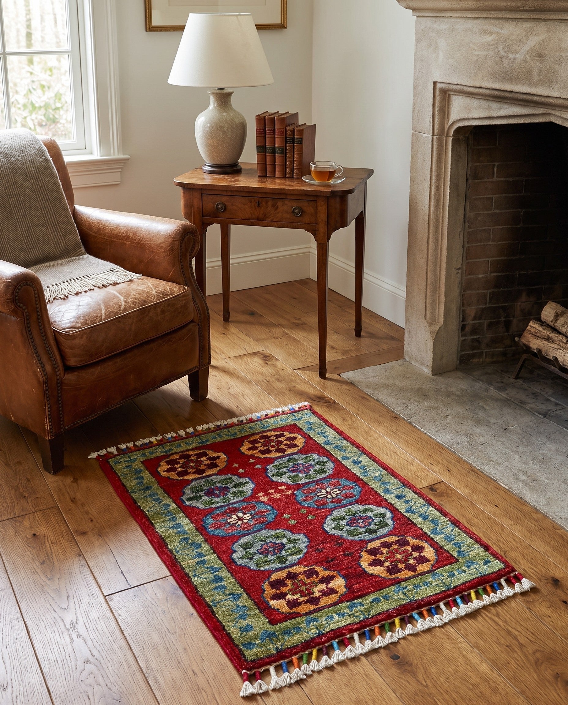 1' 6 x 2' 1 Hand Knotted Ziegler Rug