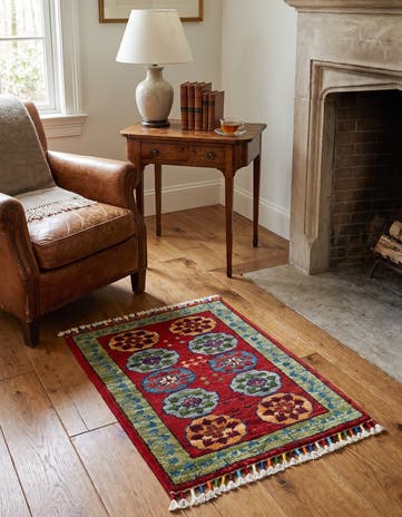 1' 6 x 2' 1 Hand Knotted Ziegler Rug