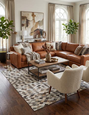 5' x 8' Cowhide Leather Rug