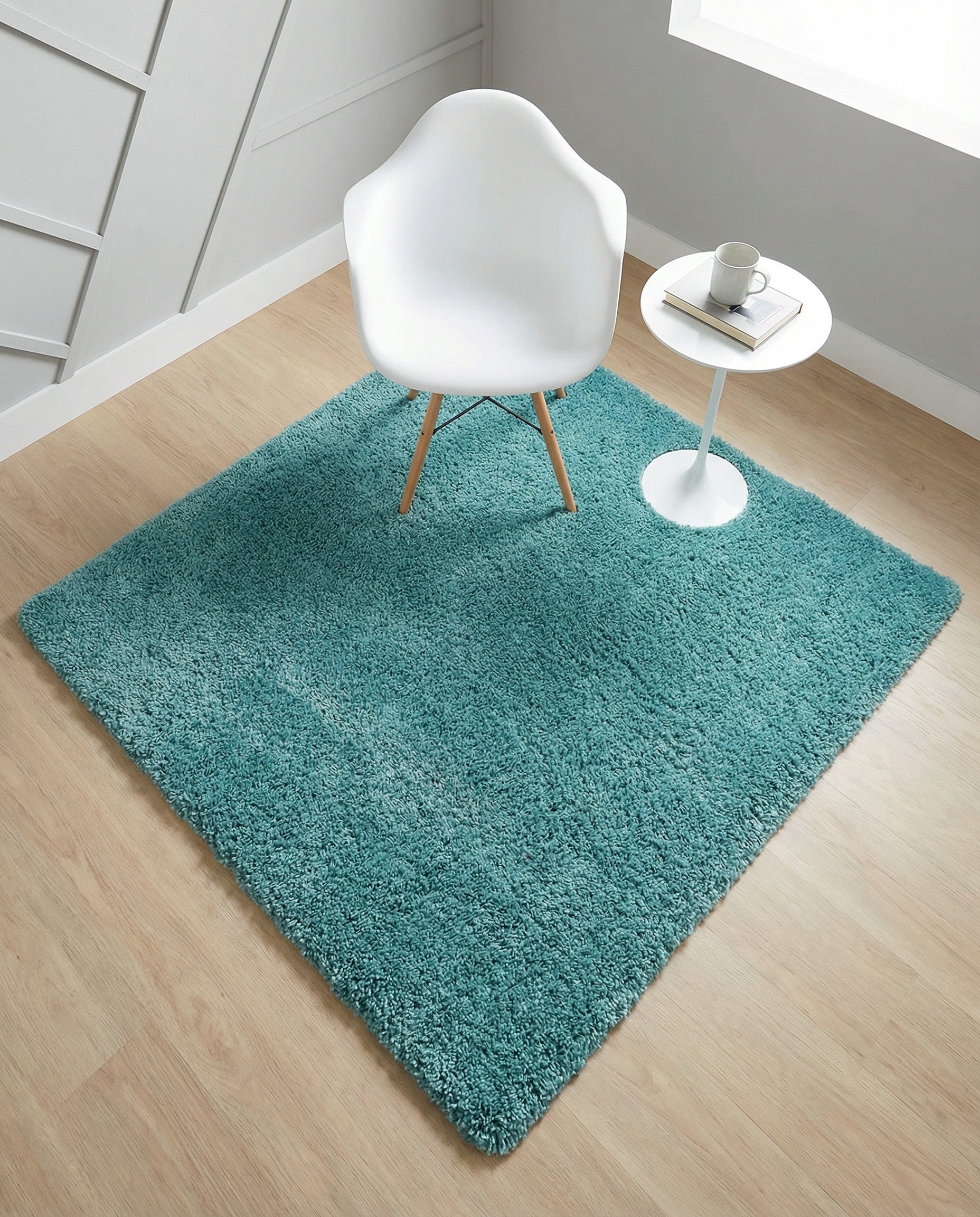 4' x 4' Soft Solid Shag Square Rug