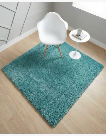 4' x 4' Soft Solid Shag Square Rug