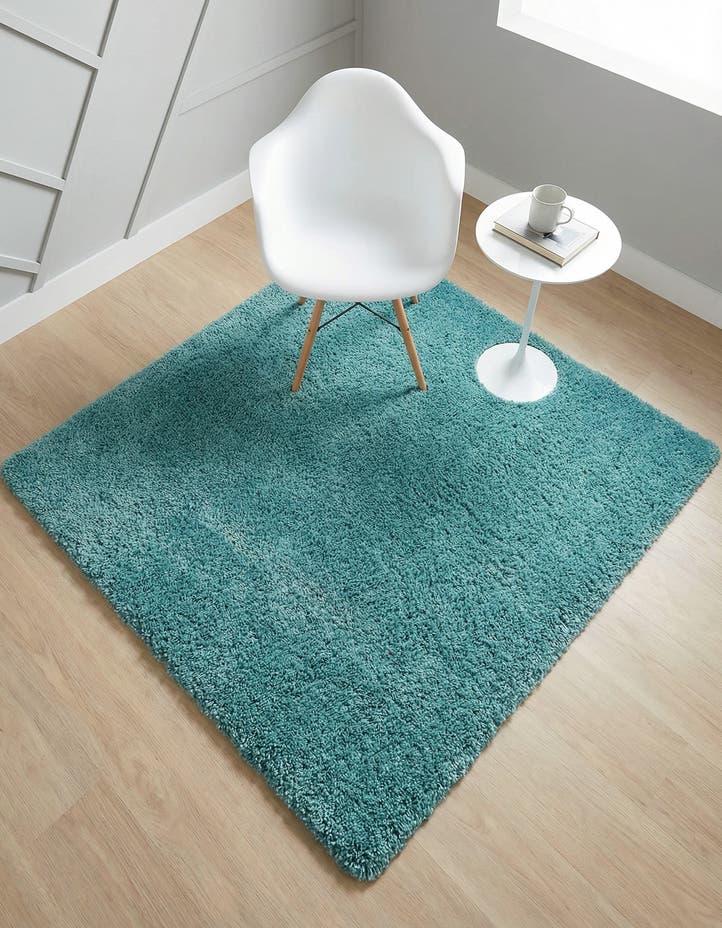 4' x 4' Soft Solid Shag Square ...