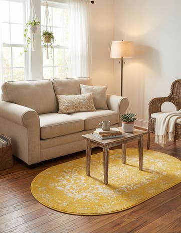 Yellow Arlington Oval Rug