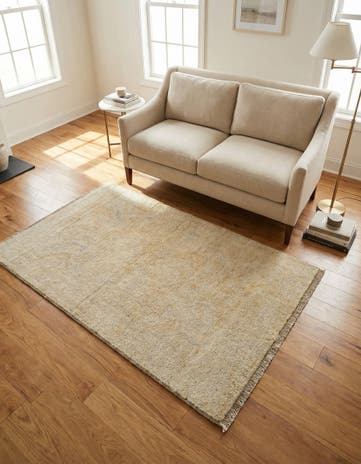 3' 2 x 5' 3 Hand Knotted Oushak Wool Rug