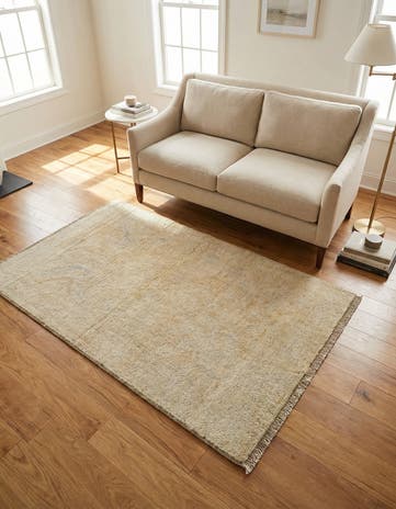 3' 2 x 5' 3 Hand Knotted Oushak Wool Rug
