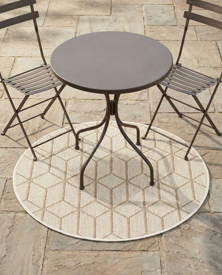 3' 1 x 3' 1 Easy-Clean Trellis Indoor / Outdoor Round Rug