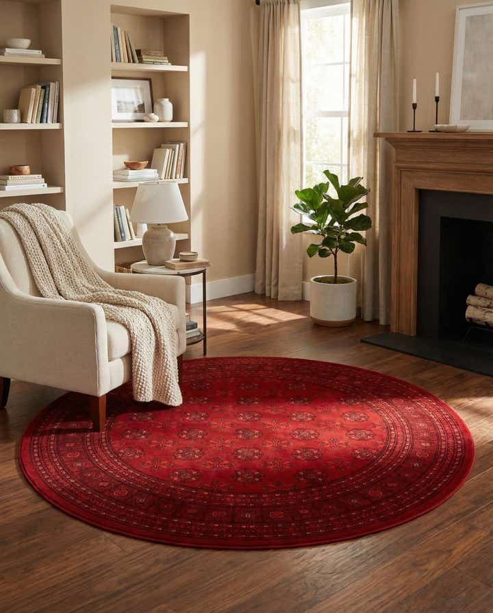 185cm x 185cm Bokhara Alfombra redondo