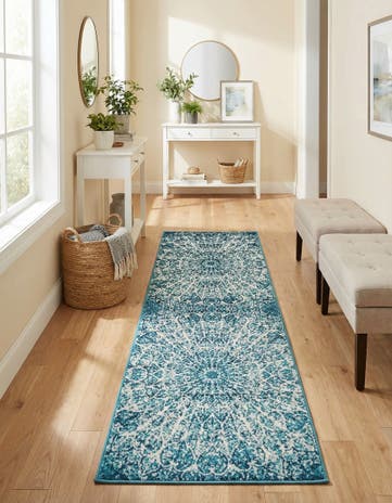 Turquoise Monte Carlo Runner Rug