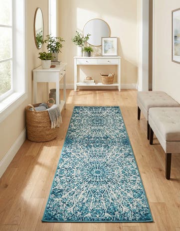 Turquoise Monte Carlo Runner Rug