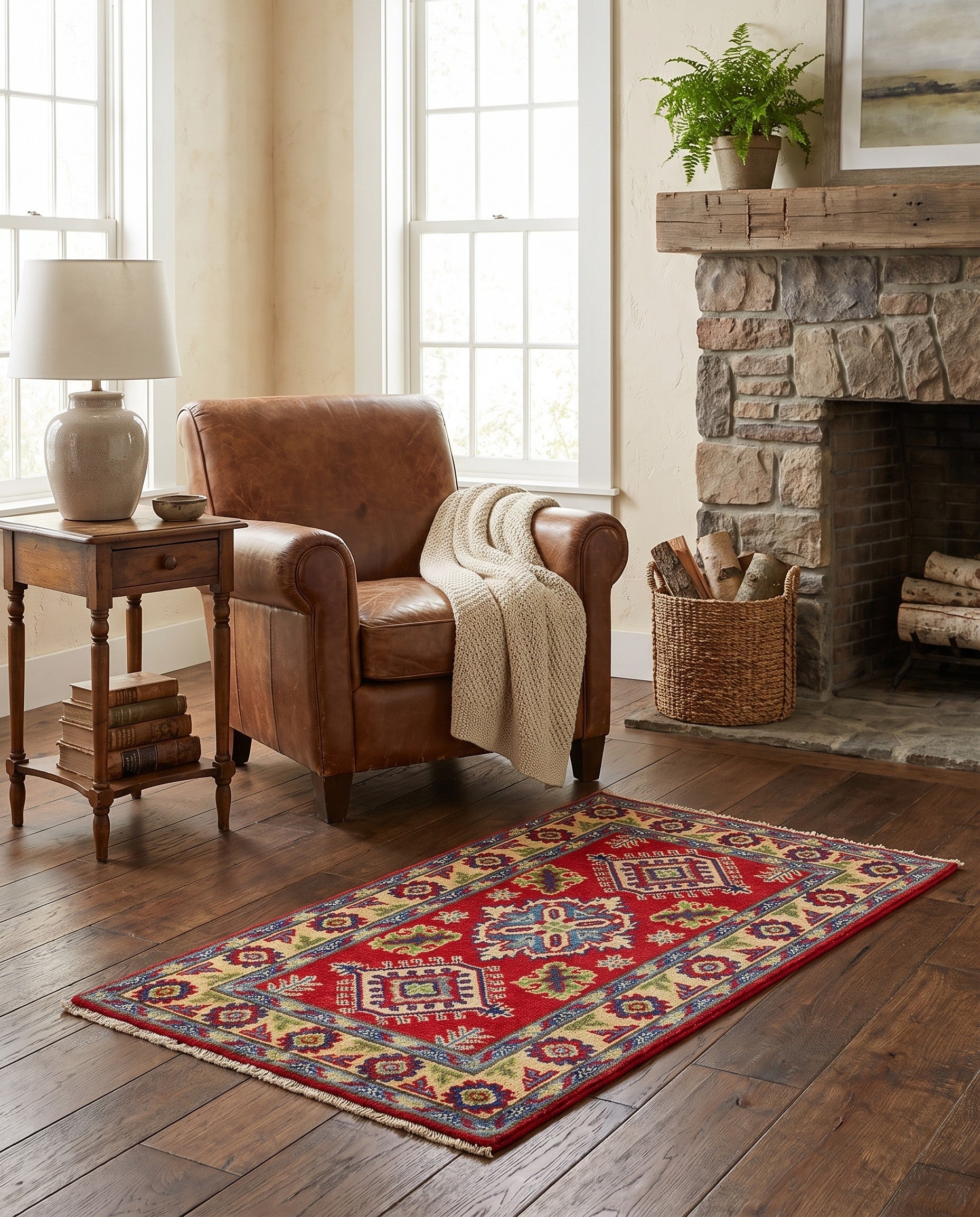 2' x 3' 5 Hand Knotted Kazak Rug