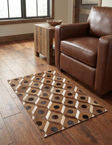 2' x 3' Cowhide Leather Rug