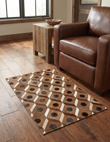 2' x 3' Cowhide Leather Rug