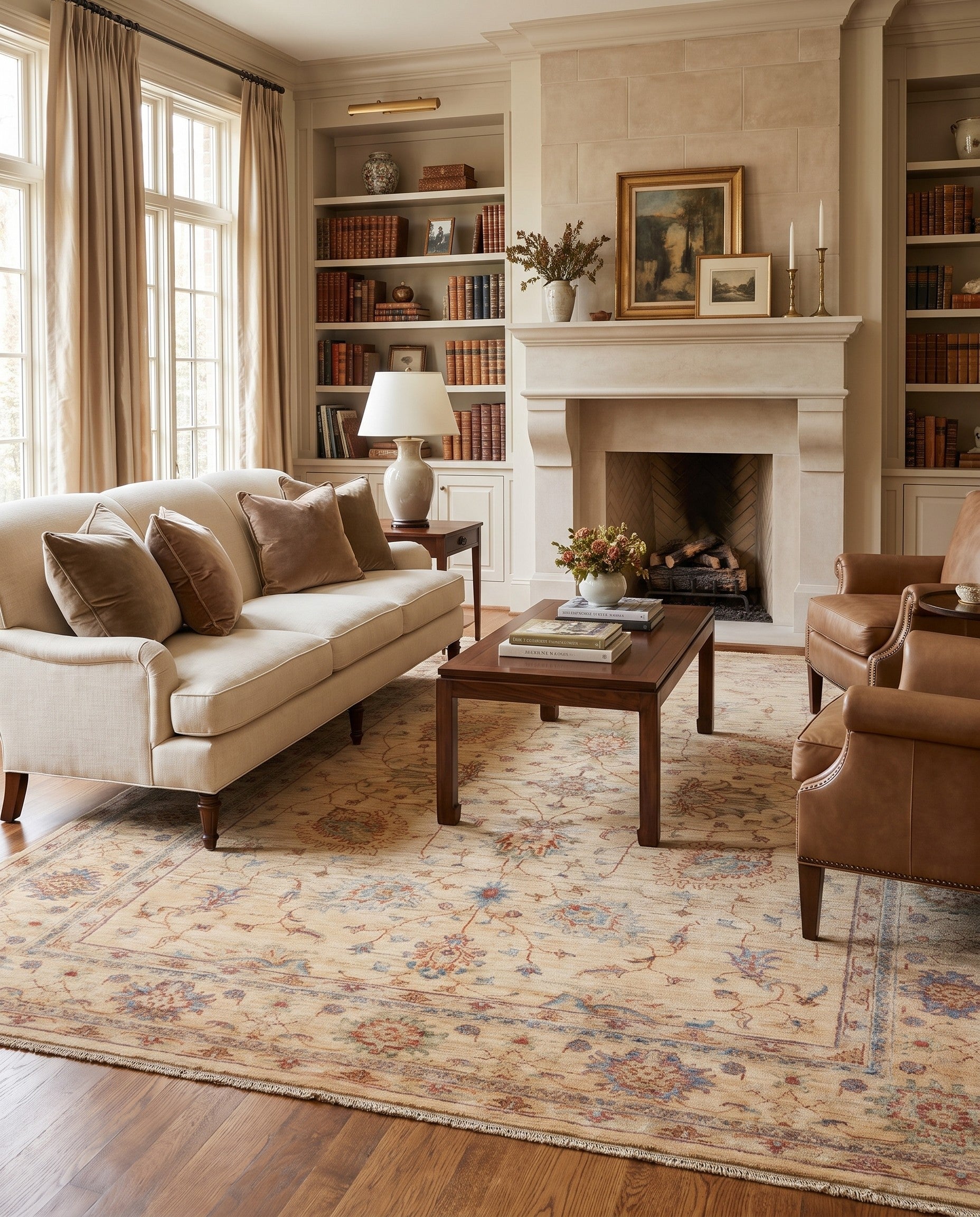 5' 9 x 8' 4 Hand Knotted Ziegler Rug