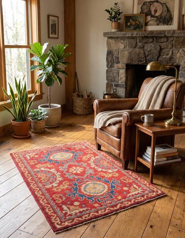 2' 7 x 3' 10 Hand Knotted Kazak Rug