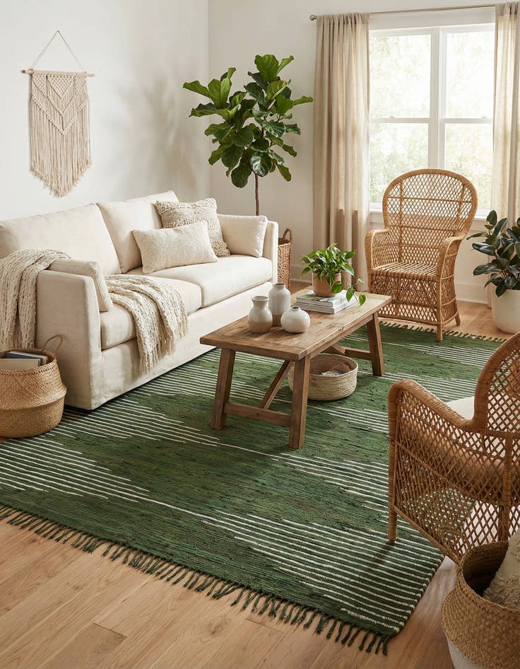 Detail image of 7' 10 x 10'  Hand Woven Chindi Cotton Rug