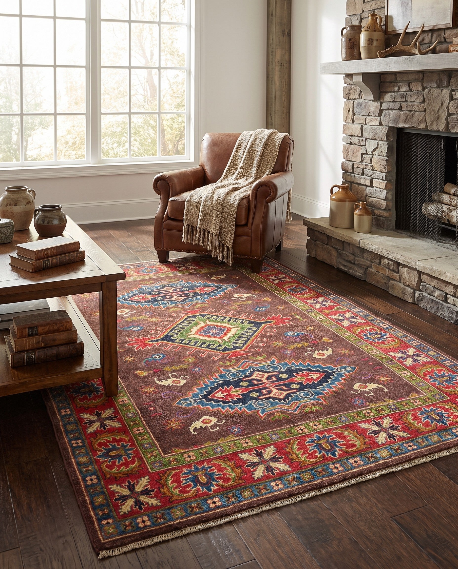 4' 10 x 6' 9 Hand Knotted Kazak Rug