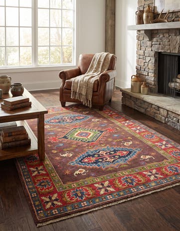 4' 10 x 6' 9 Hand Knotted Kazak Rug