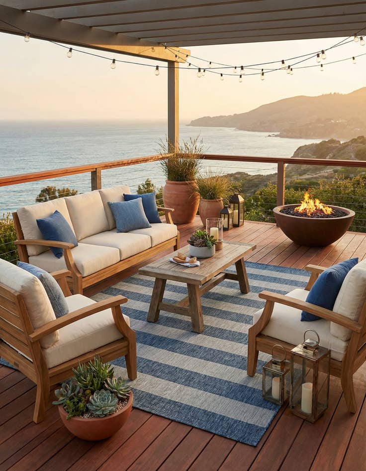 Detail image of 7' 10 x 10' Easy-Clean Ribbon Indoor / Outdoor Rug