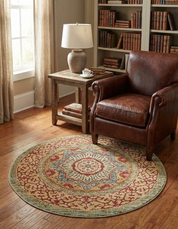 Light Blue Amina Round Rug