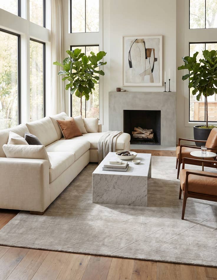 Detail image of 9' x 12' WoolCraft Geometric Rug