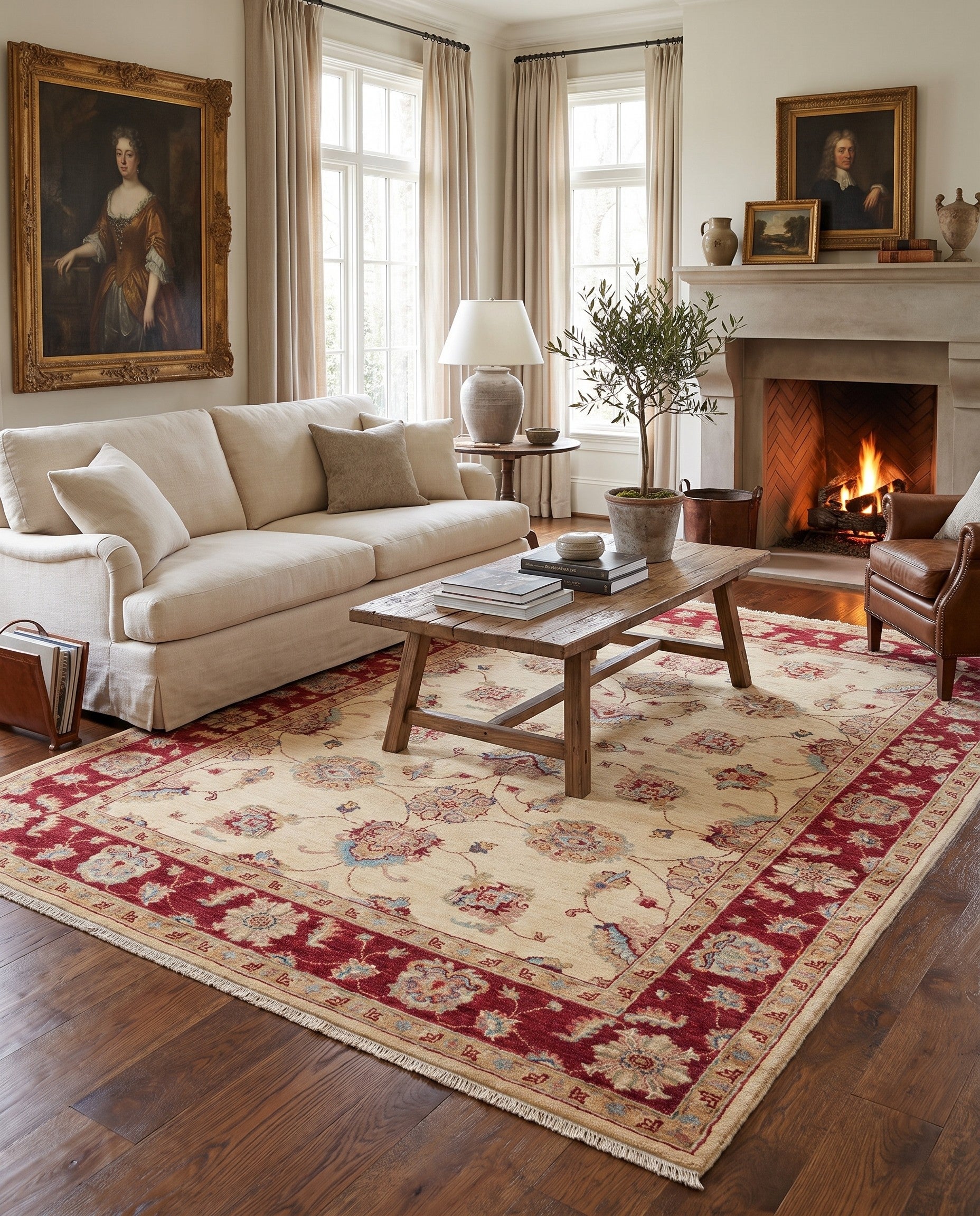 5' x 6' 8 Hand Knotted Ziegler Rug