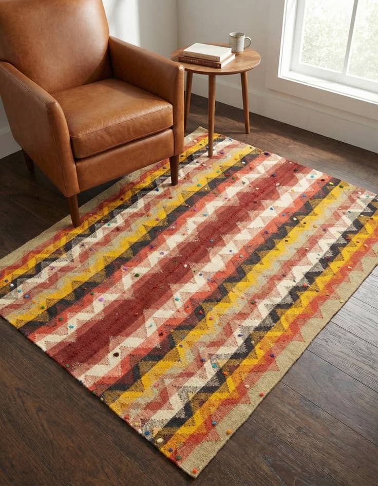 Detail image of 4' 3 x 5' 4 Jajim Square Rug