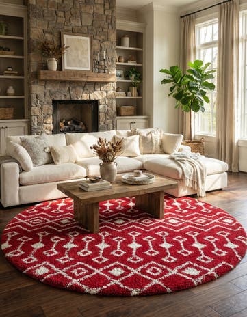 10' x 10' Moroccan Trellis Shag Round Rug