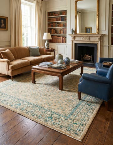 10' 4 x 13' 10 Hand Knotted Farahan Persian Wool Rug