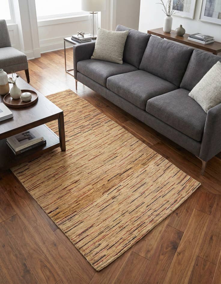 Detail image of 3' 7 x 6' Hand Knotted Modern Ziegler Oriental Rug