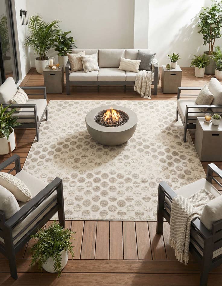 Detail image of 10' x 10' Washable Sabrina Soto Indoor / Outdoor Square Rug