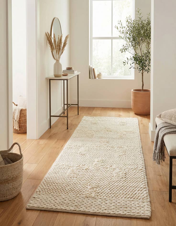 Detail image of 2' x 6' 1  Hand Woven Lana New Zealand Wool Runner Rug