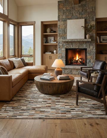 5' 4 x 7' 7 Cowhide Stocks Rug
