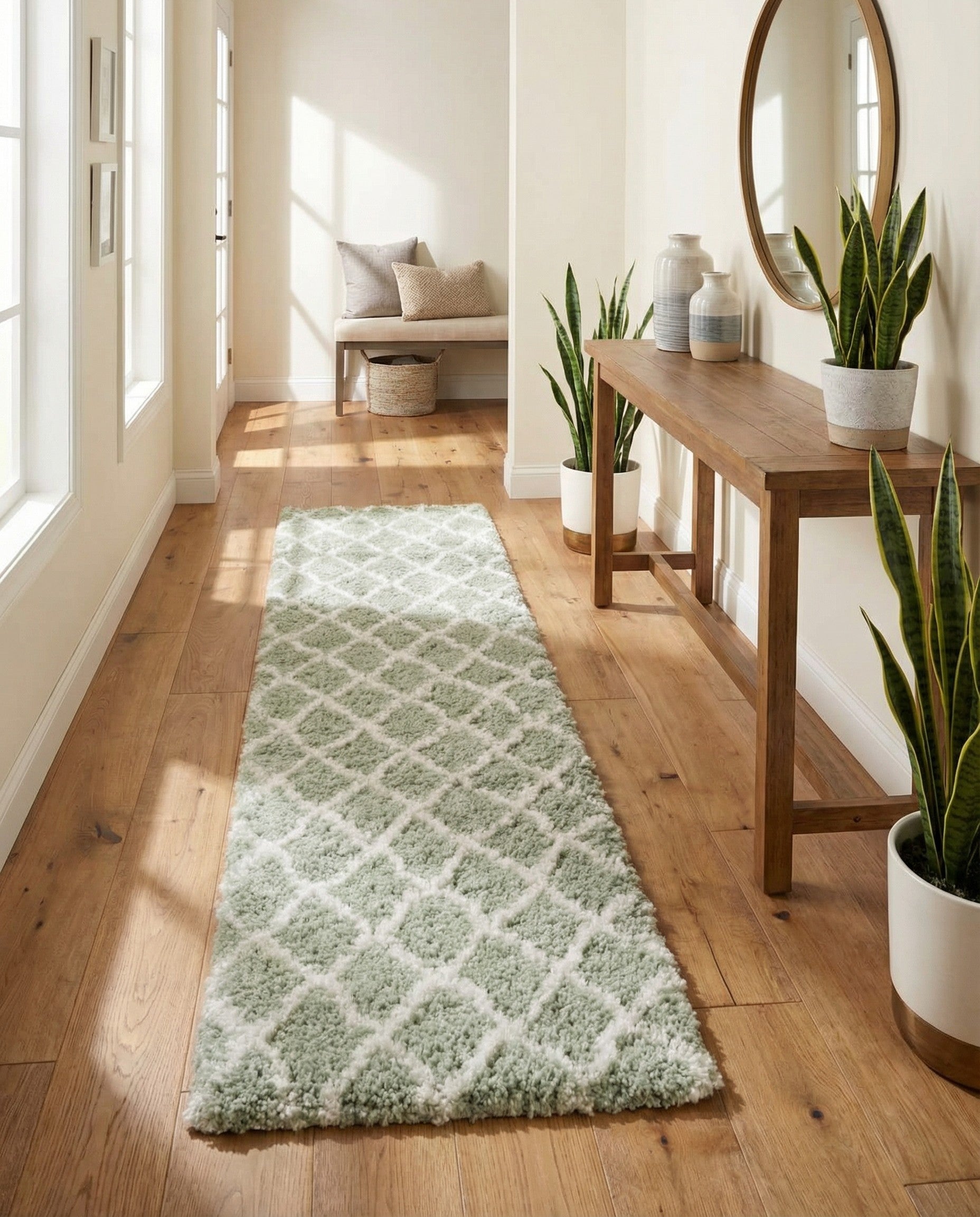  2' 7 x 12' Moroccan Shag Runner Rug