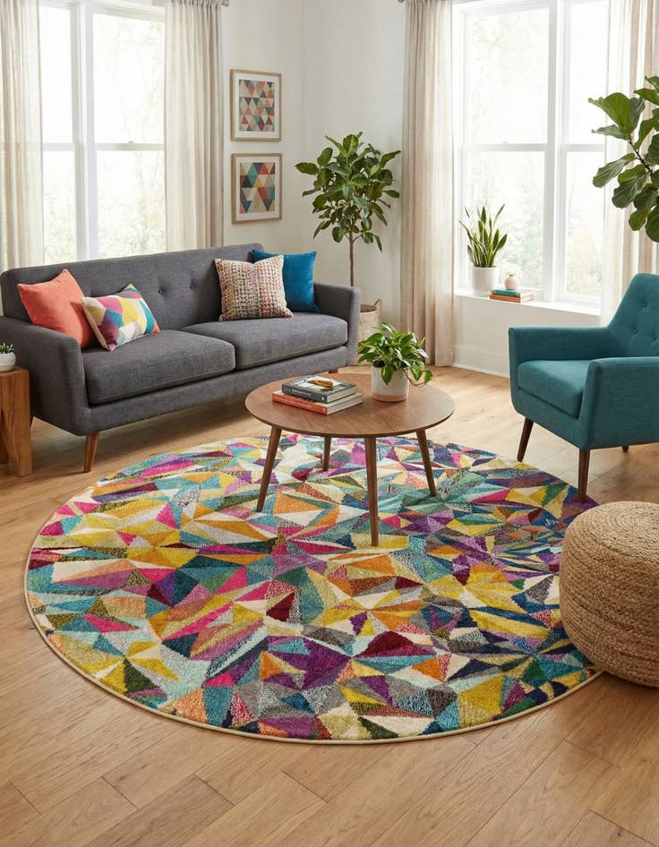 Detail image of 6' x 6' Washable Hyacinth Round Rug