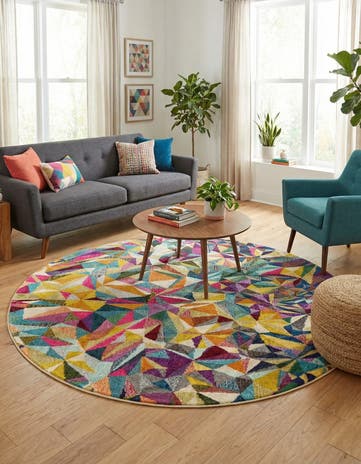 Washable Hyacinth Round Rug