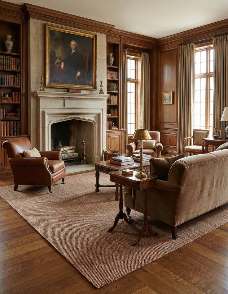 Detail image of 9' x 12'  Hand Woven Jill Zarin English Manor Wool Rug