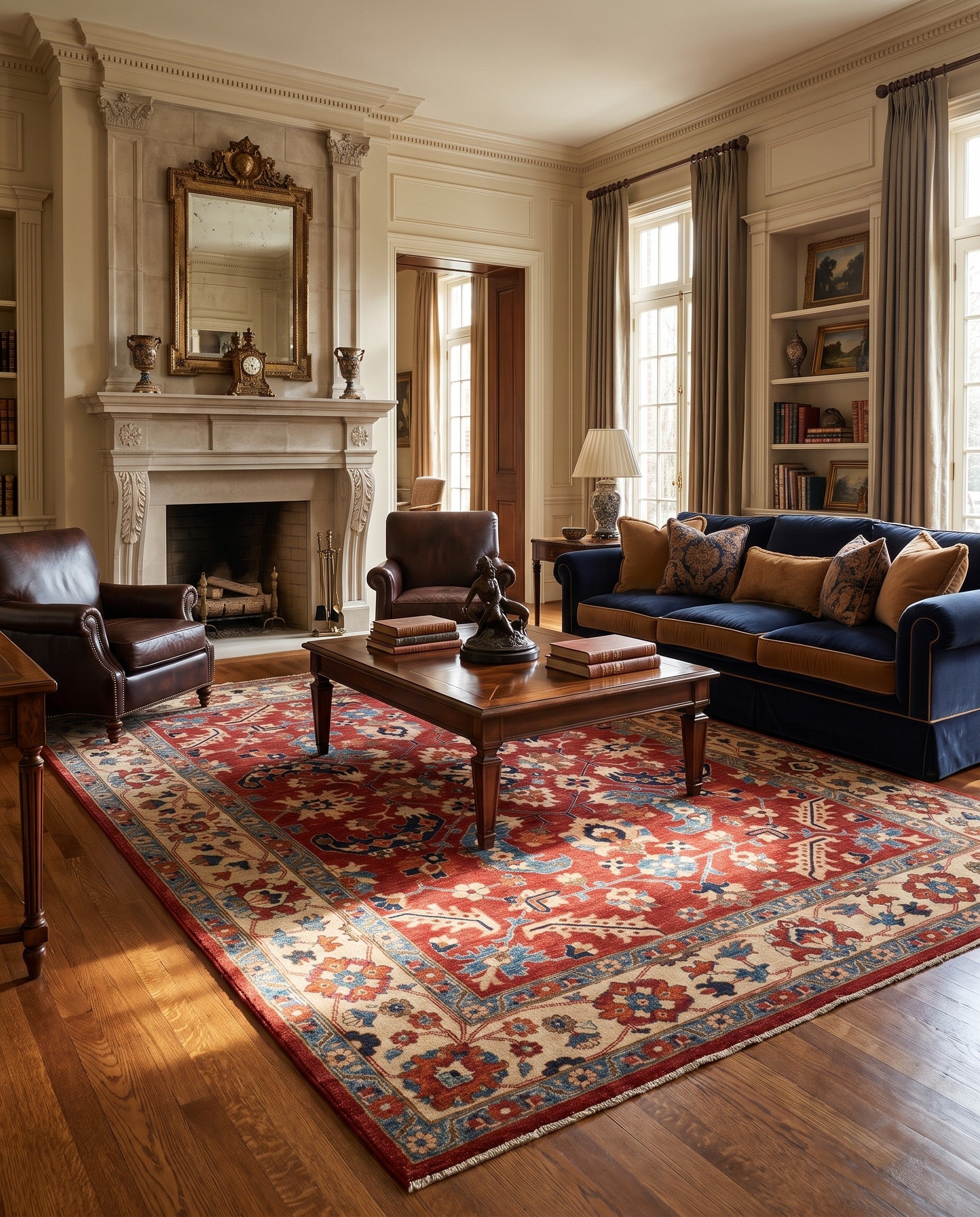 9' x 12' 2 Hand Knotted Heriz Rug