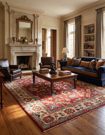 9' x 12' 2 Hand Knotted Heriz Rug
