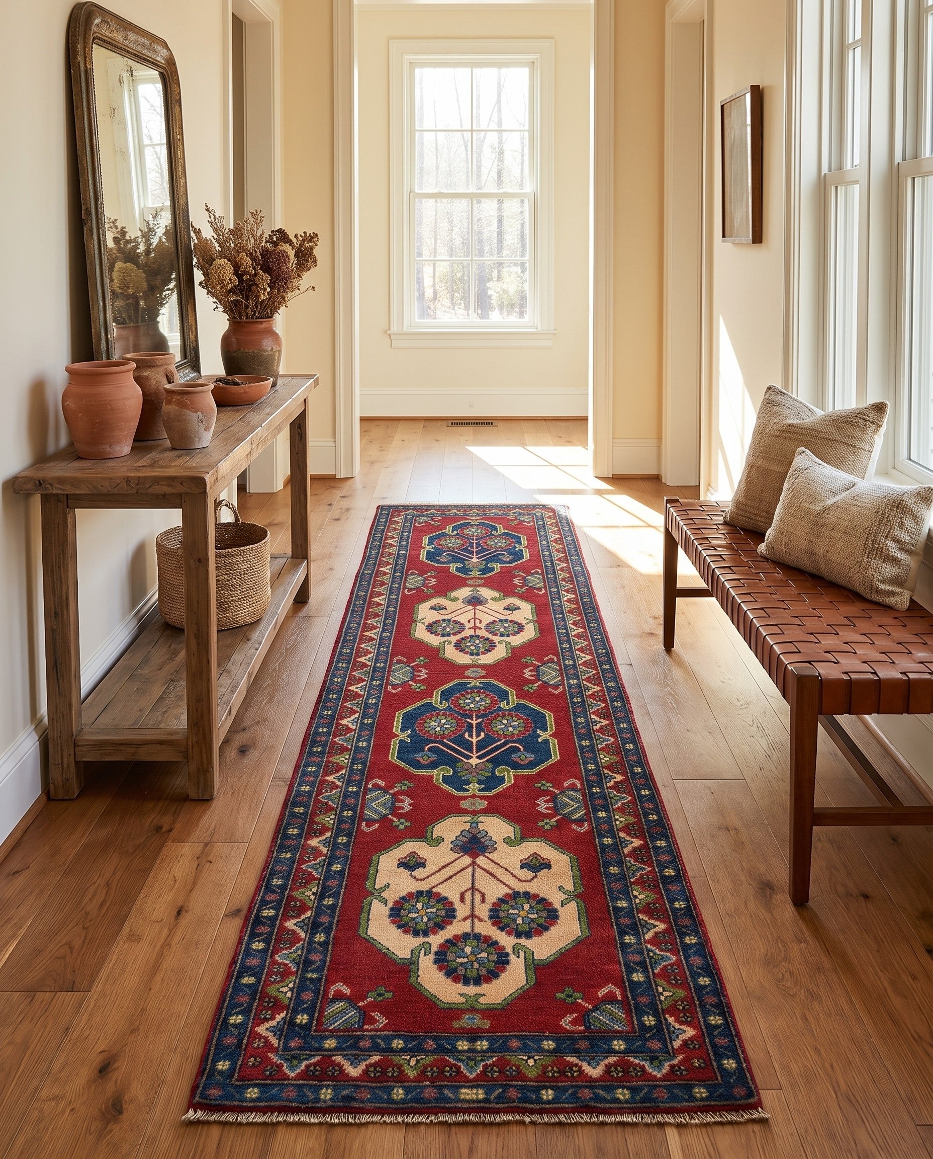 2' 8 x 9' 11 Hand Knotted Kazak Runner Rug