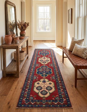 2' 8 x 9' 11 Hand Knotted Kazak Runner Rug