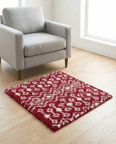  3' x 3' Moroccan Trellis Shag Square Rug