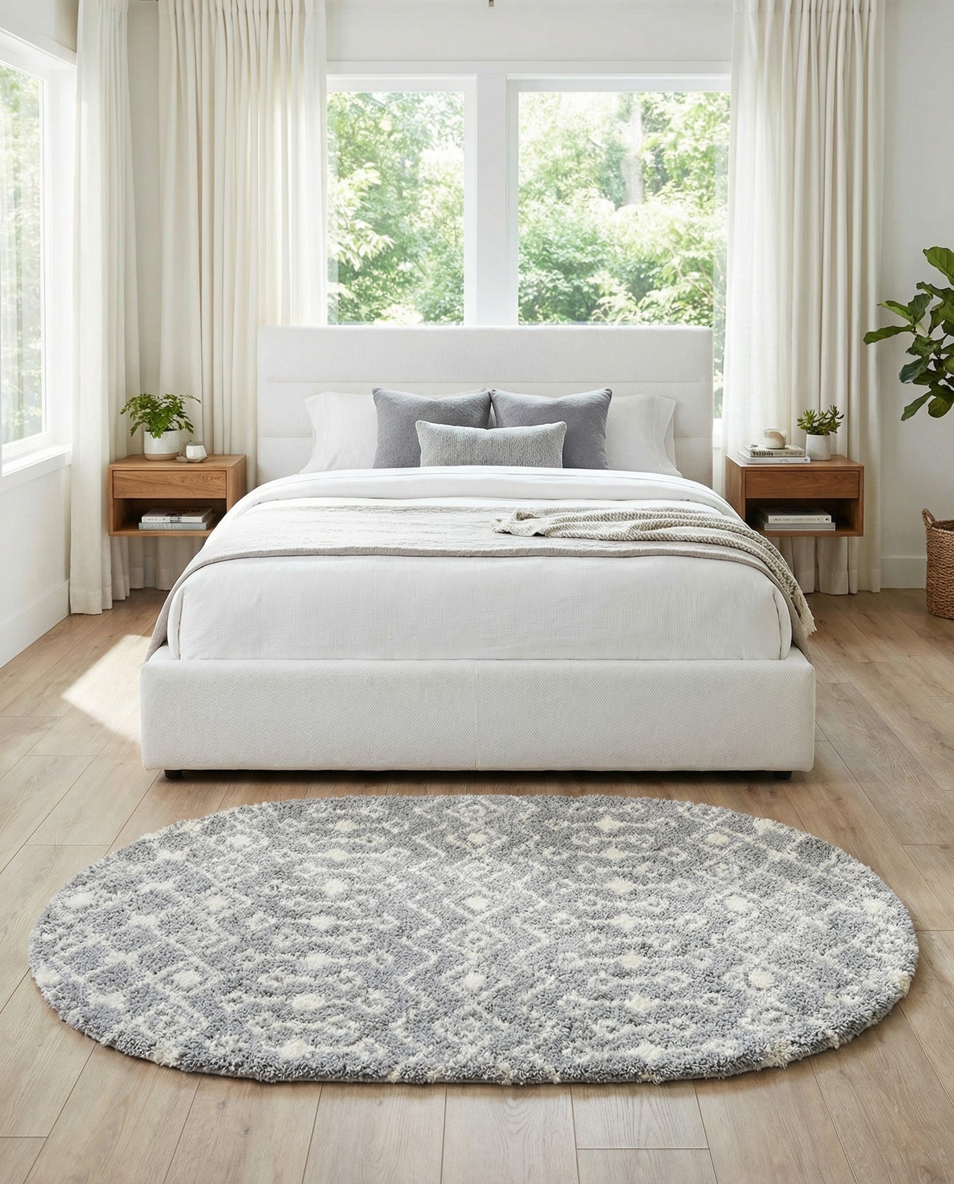 5' 3 x 8' Moroccan Trellis Shag Oval Rug