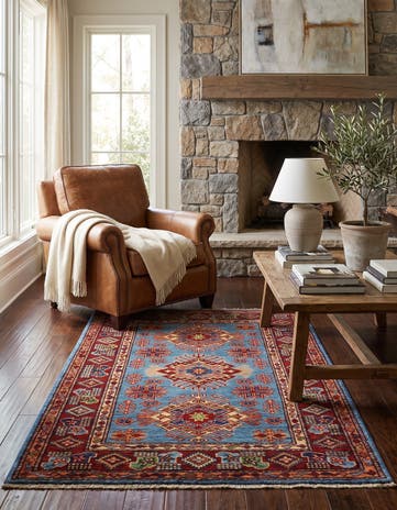 3' x 4' 2 Hand Knotted Kazak Rug