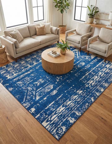 Navy Blue Lennon Square Rug
